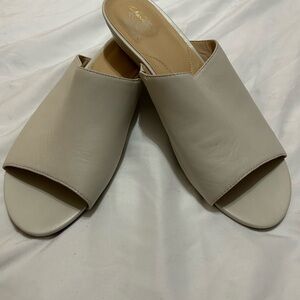 Clarks Cream Women's Mules